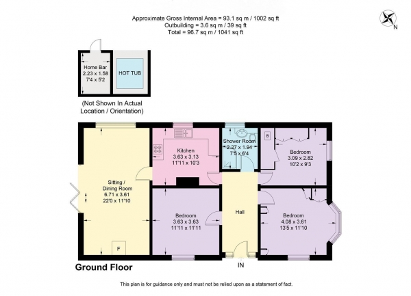 Floor Plan Image for 3 Bedroom Detached Bungalow for Sale in Mill Lane, Wadborough, Worcester