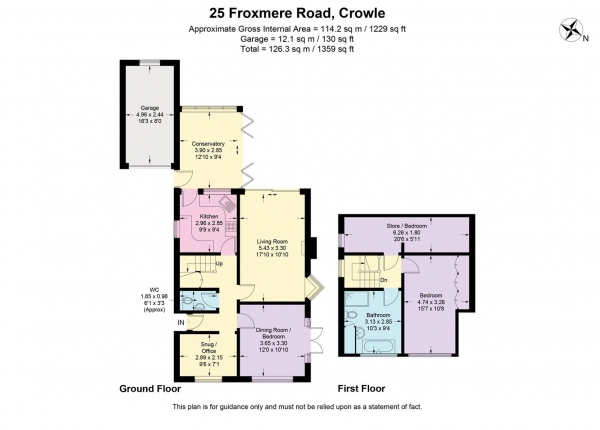 Floor Plan for 2 Bedroom Detached House for Sale in Froxmere Road, Crowle, Worcester, WR7, 4AU - Offers Over &pound367,500