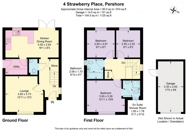 Floor Plan for 3 Bedroom Property for Sale in Strawberry Place, Pershore, WR10, 1RS - Offers Over &pound325,000