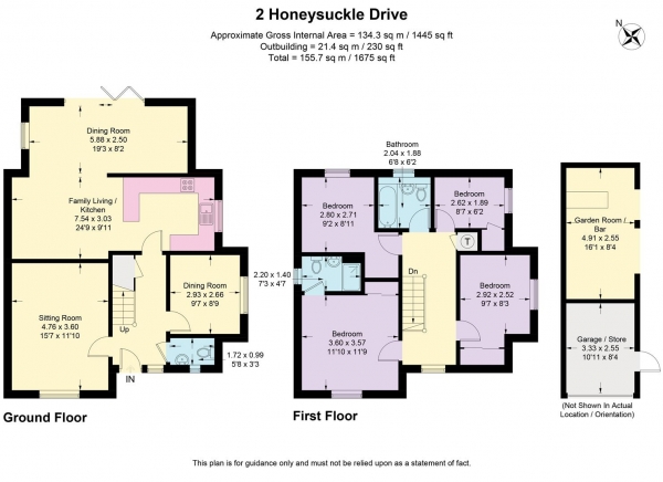 Floor Plan for 4 Bedroom Detached House for Sale in Honeysuckle Drive, Pershore, WR10, 1BT - Offers Over &pound440,000