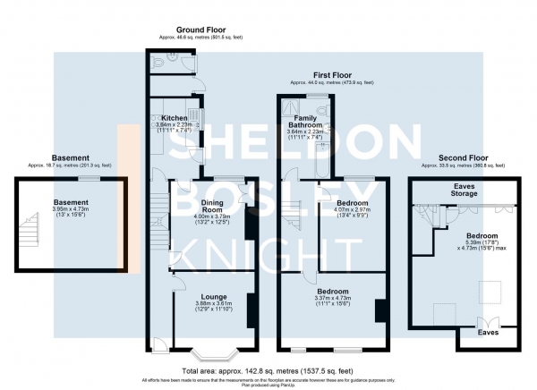 Floor Plan Image for 3 Bedroom Terraced House for Sale in Townsend Street, Worcester