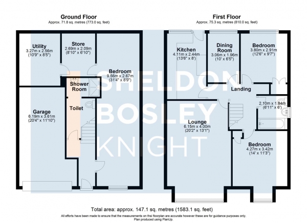 Floor Plan for 4 Bedroom Detached House for Sale in Beechcombe Close, Pershore, WR10, 1PW - Offers Over &pound355,000