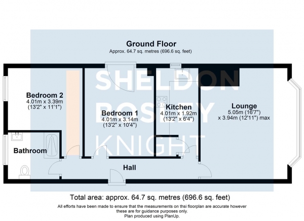 Floor Plan for 2 Bedroom Apartment for Sale in 29 Bridge Street, Pershore, WR10, 1AJ - Guide Price &pound249,950