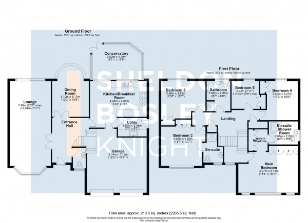 Floor Plan for 5 Bedroom Detached House for Sale in Hunter Rise, Pershore, WR10, 1QZ - Guide Price &pound645,000