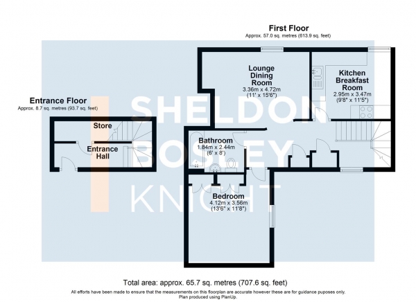 Floor Plan Image for 1 Bedroom Property for Sale in Avon Mill Place, Pershore