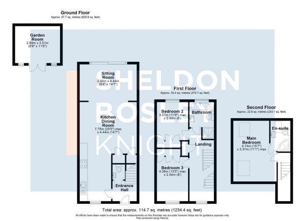 Floor Plan Image for 3 Bedroom Semi-Detached House for Sale in Cotheridge Lane, Eckington, Pershore