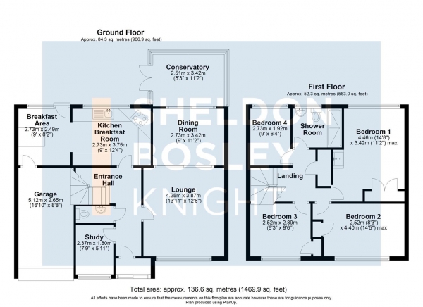 Floor Plan Image for 4 Bedroom Detached House for Sale in Holloway, Pershore