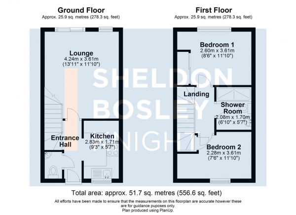 Floor Plan for 2 Bedroom End of Terrace House for Sale in Larkspur Road, Worcester, WR5, 3RU - Guide Price &pound210,000