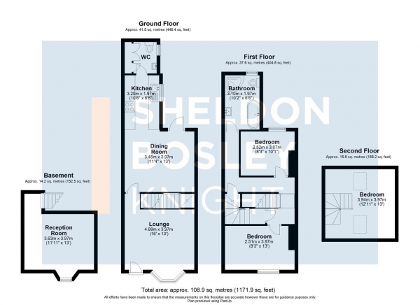 Floor Plan for 3 Bedroom Property for Sale in Berkeley Street, Barbourne, Worcester, WR1, 3JL - Guide Price &pound369,950