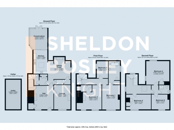 Floor Plan Image for 6 Bedroom Property for Sale in Bridge Street, Pershore