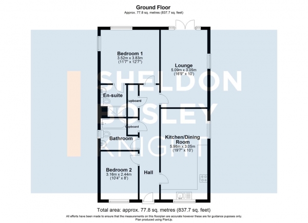 Floor Plan Image for 2 Bedroom Detached Bungalow for Sale in Moorcroft Fields, Drakes Broughton, Pershore