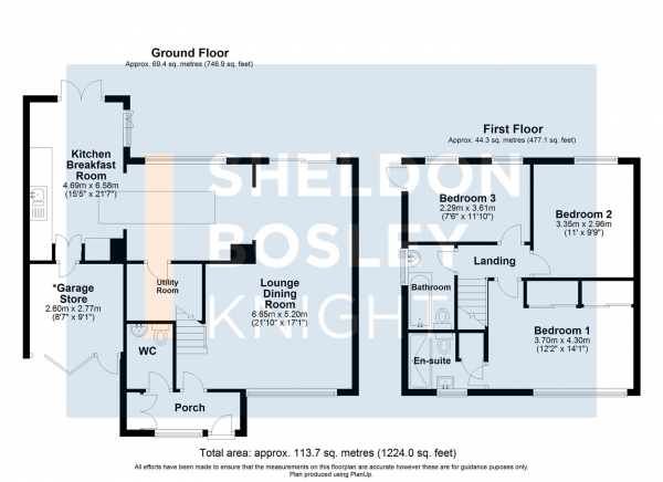 Floor Plan Image for 3 Bedroom Link Detached House for Sale in Acorn Grove, Pershore