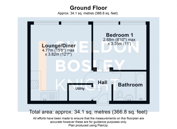 Floor Plan Image for 1 Bedroom Apartment for Sale in Blackpole Rd, Worcester City Centre, Worcester