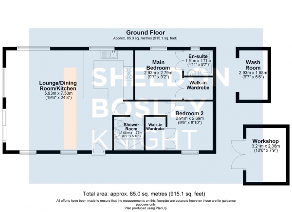 Floor Plan Image for 2 Bedroom Park Home for Sale in Bourne Road, Defford, Worcester