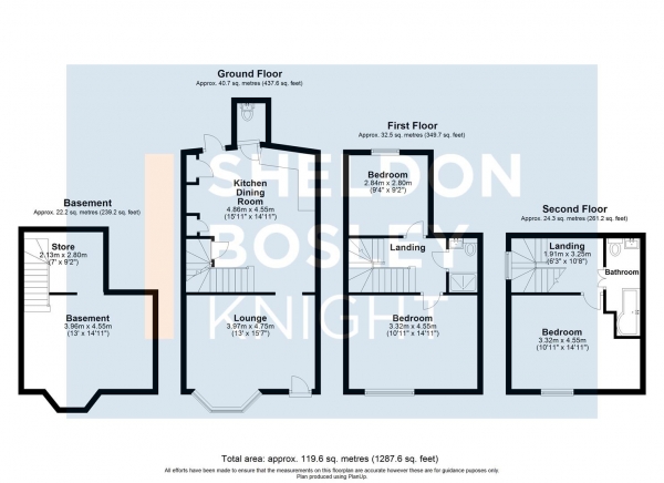 Floor Plan Image for 3 Bedroom Town House for Sale in Bridge Street, Pershore