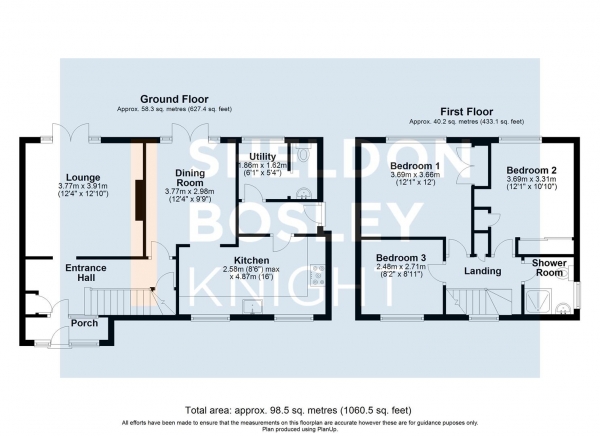 Floor Plan Image for 3 Bedroom Semi-Detached House for Sale in Farleigh Road, Pershore