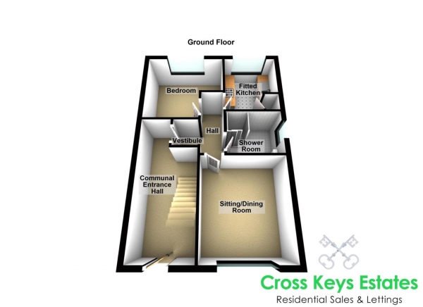 Floor Plan Image for 1 Bedroom Apartment for Sale in Portland Court, Stoke