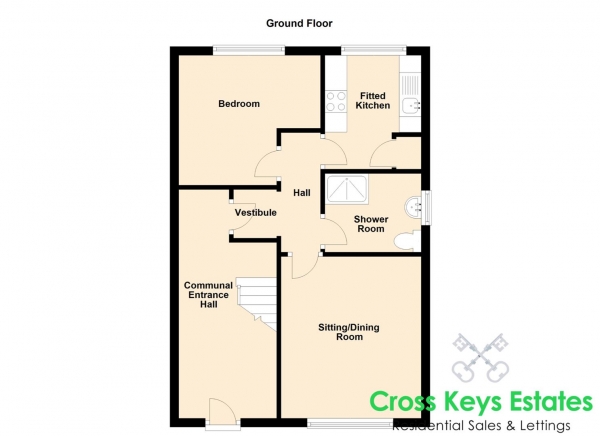 Floor Plan Image for 1 Bedroom Apartment for Sale in Portland Court, Stoke