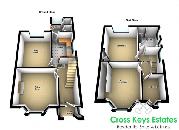 Floor Plan Image for 3 Bedroom End of Terrace House for Sale in Gill Park, Efford