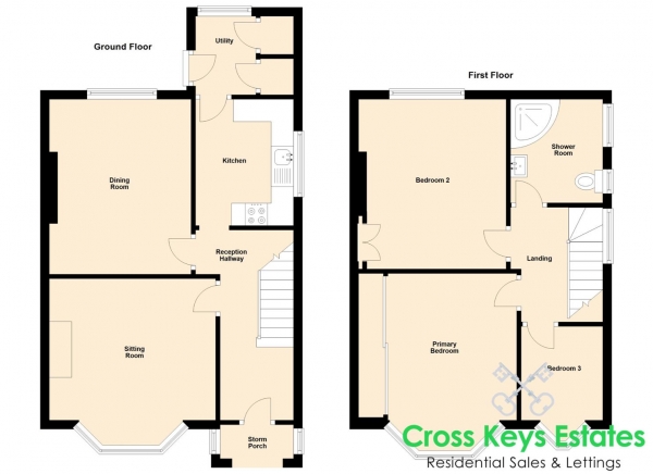 Floor Plan Image for 3 Bedroom End of Terrace House for Sale in Gill Park, Efford