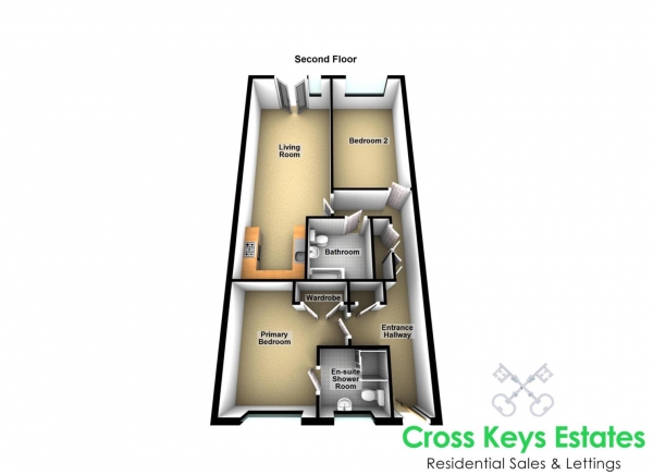 Floor Plan for 2 Bedroom Apartment to Rent in Vauxhall Street, The Barbican, PL4, 0EP - £312 pw | £1350 pcm