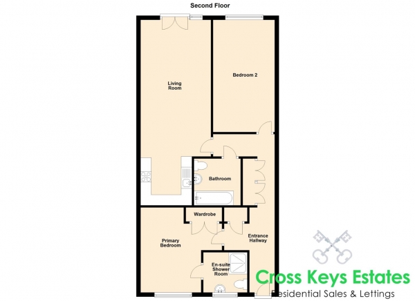 Floor Plan for 2 Bedroom Apartment to Rent in Vauxhall Street, The Barbican, PL4, 0EP - £312 pw | £1350 pcm