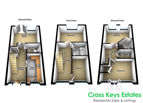 Floor Plan for 4 Bedroom Terraced House for Sale in Wall Street, Devonport, PL1, 4GP - Fixed Price &pound88,000