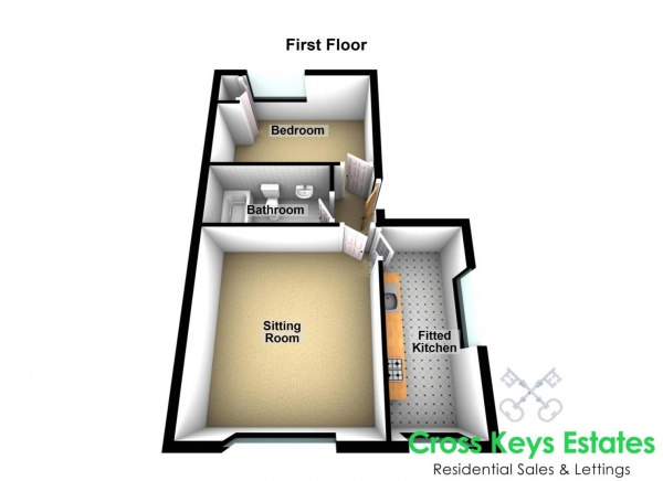 Floor Plan for 1 Bedroom Apartment to Rent in College Avenue, Mannamead, PL4, 7AL - £202 pw | £875 pcm