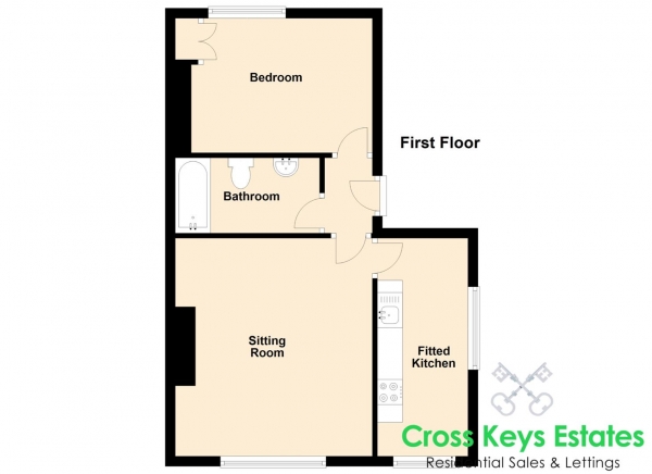 Floor Plan Image for 1 Bedroom Apartment to Rent in College Avenue, Mannamead