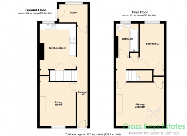 Floor Plan Image for 2 Bedroom Property to Rent in Duckworth Street, Stoke