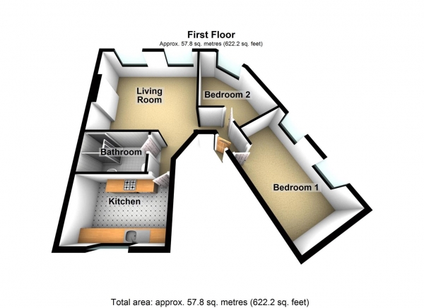 Floor Plan Image for 2 Bedroom Apartment to Rent in Devonport Road, Stoke