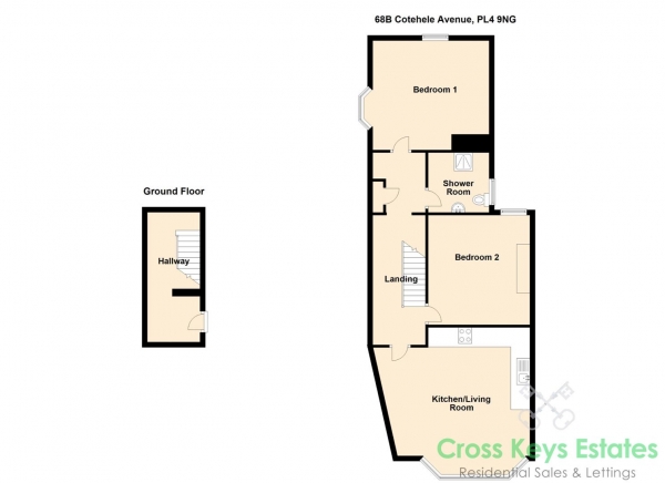 Floor Plan Image for 2 Bedroom Apartment to Rent in Cotehele Avenue, Prince Rock