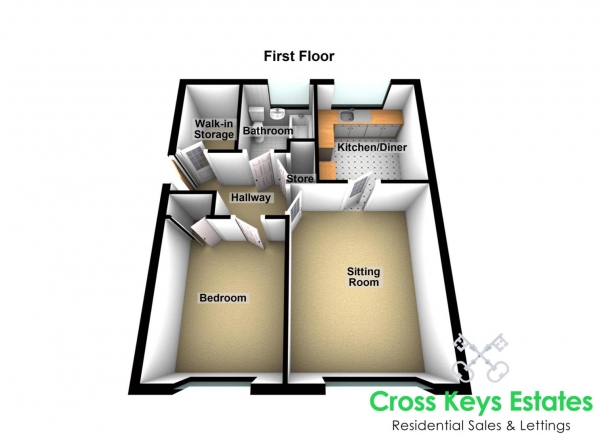 Floor Plan Image for 1 Bedroom Apartment for Sale in Baytree Gardens, Beacon park