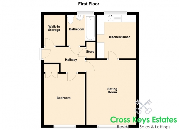 Floor Plan Image for 1 Bedroom Apartment for Sale in Baytree Gardens, Beacon park