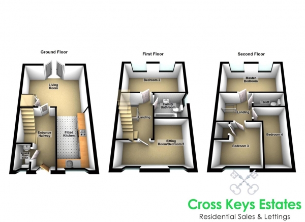 Floor Plan Image for 5 Bedroom Semi-Detached House to Rent in Mavisdale, Mayflower Leat