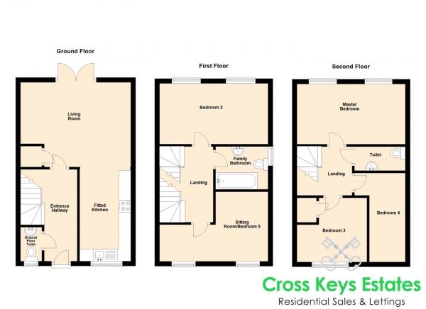 Floor Plan Image for 5 Bedroom Semi-Detached House to Rent in Mavisdale, Mayflower Leat