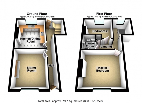 Floor Plan for 2 Bedroom Property for Sale in Northesk Street, Stoke, PL2, 1EY - Guide Price &pound130,000