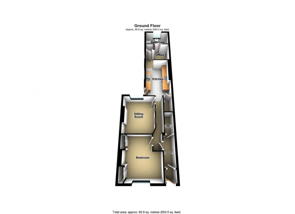 Floor Plan for 1 Bedroom Apartment for Sale in St. Levan Road, Keyham, PL2, 1JS - Guide Price &pound95,000