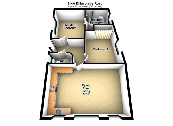 Floor Plan for 2 Bedroom Bungalow for Sale in Billacombe Road, Plymstock, PL9, 7EZ - Offers Over &pound170,000