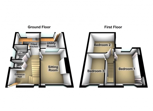 Floor Plan for 3 Bedroom Property for Sale in Marina Road, West Park, PL5, 2NP - Guide Price &pound165,000