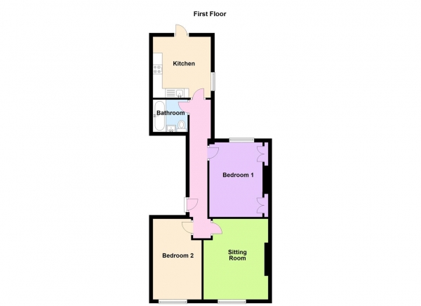 Floor Plan for 2 Bedroom Apartment for Sale in Embankment Road, St Judes, PL4, 9HX -  &pound75,000