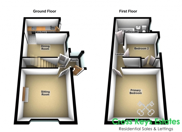 Floor Plan for 2 Bedroom Semi-Detached House for Sale in Laira Gardens, Laira, PL3, 6AU - Guide Price &pound180,000