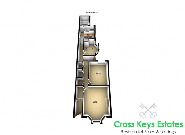 Floor Plan for 2 Bedroom Apartment for Sale in Whittington Street, Stoke, PL3, 4EQ - Guide Price &pound125,000