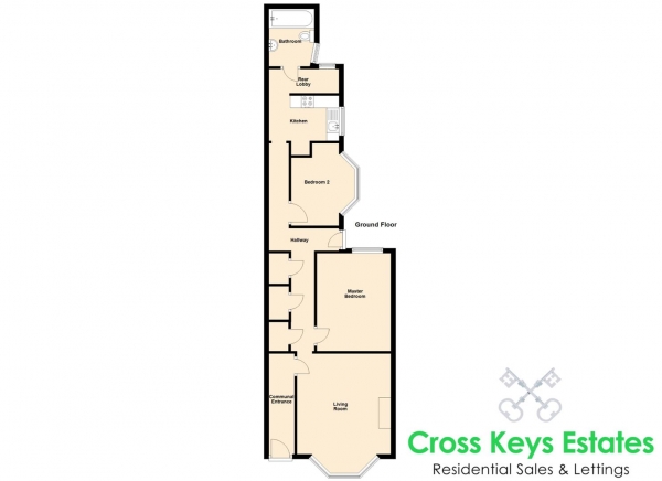 Floor Plan for 2 Bedroom Apartment for Sale in Whittington Street, Stoke, PL3, 4EQ - Guide Price &pound125,000