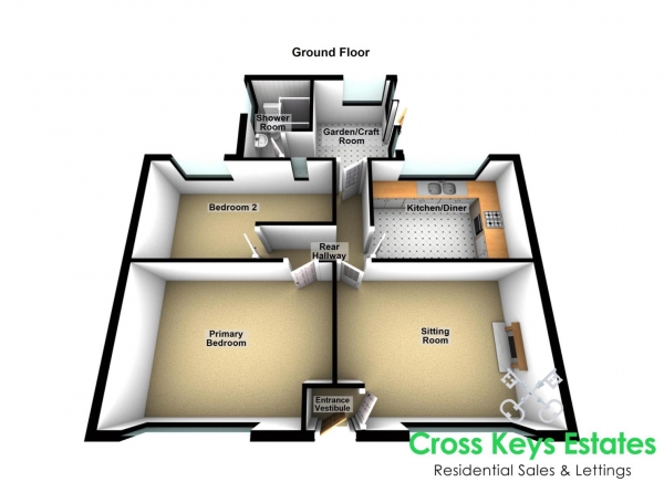 Floor Plan Image for 2 Bedroom Bungalow for Sale in Antony, Torpoint