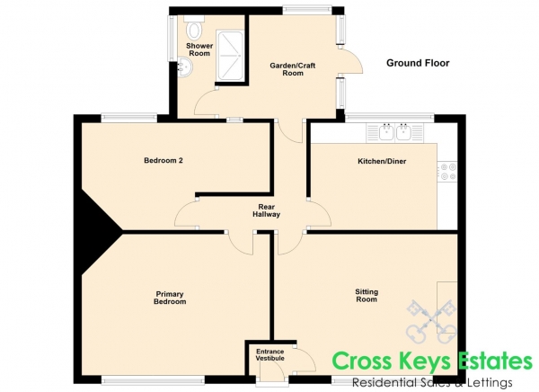 Floor Plan Image for 2 Bedroom Bungalow for Sale in Antony, Torpoint