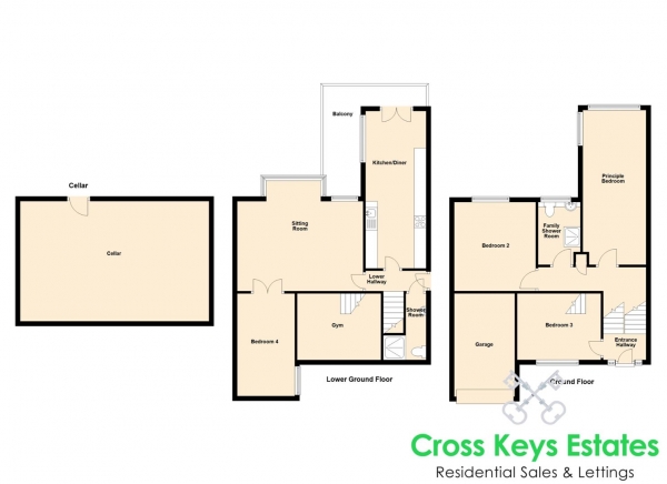 Floor Plan Image for 4 Bedroom Semi-Detached House for Sale in Lake View Drive, Holly Park, Plymouth