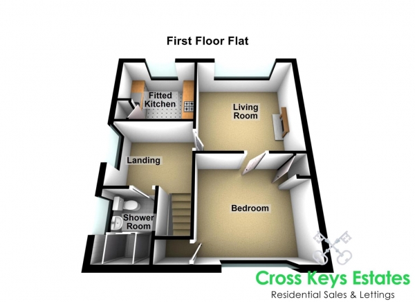 Floor Plan Image for 1 Bedroom Apartment for Sale in Shirley Gardens, Manadon