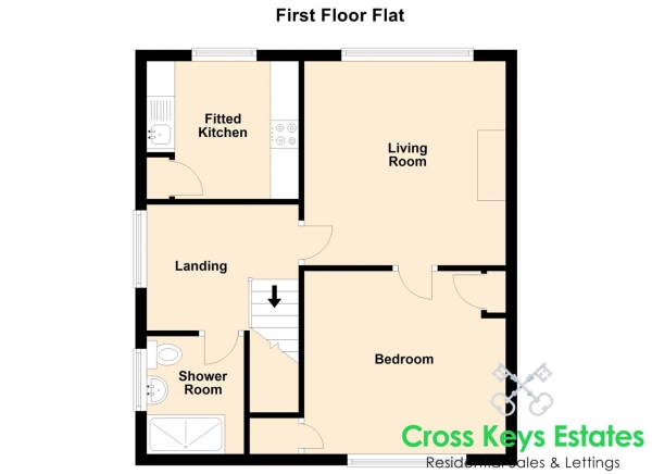 Floor Plan Image for 1 Bedroom Apartment for Sale in Shirley Gardens, Manadon