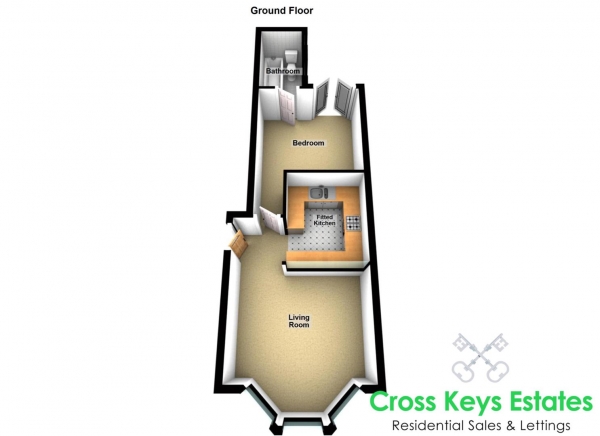 Floor Plan Image for 1 Bedroom Apartment for Sale in Diamond Avenue, St Judes